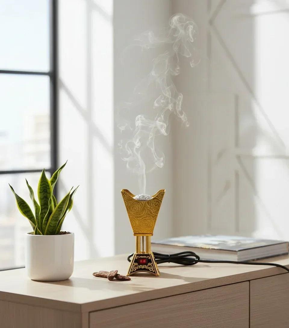 Luxury Bakhoor Burner – Elegant Arabic Mabkhara for Home Fragrance & Oud Incense - Fragrance Nook